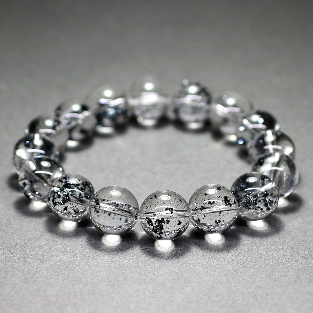 高品質+] ヘマタイトインクォーツブレスレット/砂状結晶（約13.5mm玉