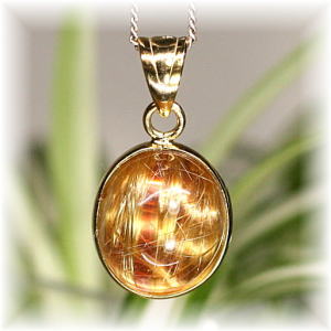 高品質]ゴールドルチルクォーツペンダントトップ - 埼玉県吉川市の