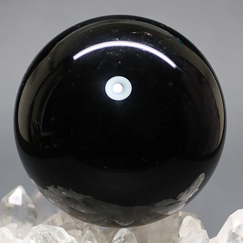 高品質]山東省産スターモリオン丸玉/天然黒水晶スフィア（球体直径80.1