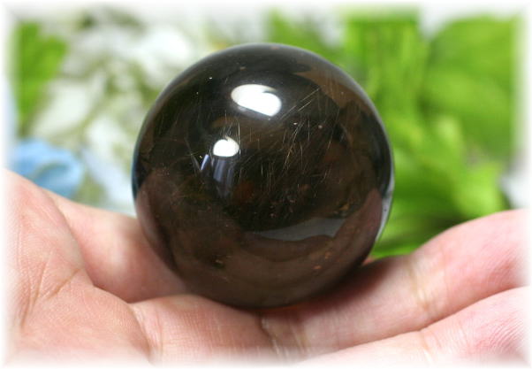ブラジル産]天然無着色スモーキークォーツ丸玉/スフィア - 埼玉県吉川