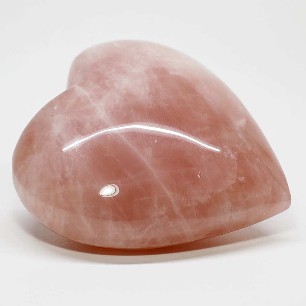 高品質スターローズクォーツのハート型ハンドポリッシュ 高品質スター