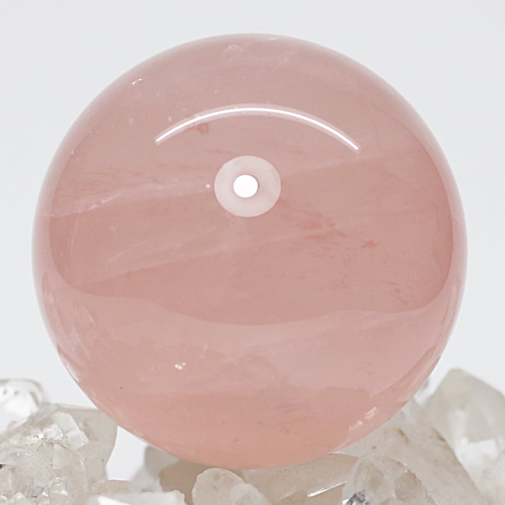 高品質]ブラジル産ローズクォーツ丸玉/スフィア（直径43.4mm・スター