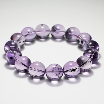 トップクォリティ]ロマネサイトインアメジストブレスレット（約14mm玉