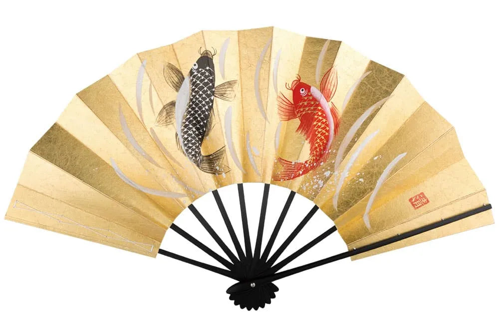 7-15 本もみ箔 夫婦鯉/竹 – 江戸扇子とうちわの老舗通販_伊場仙