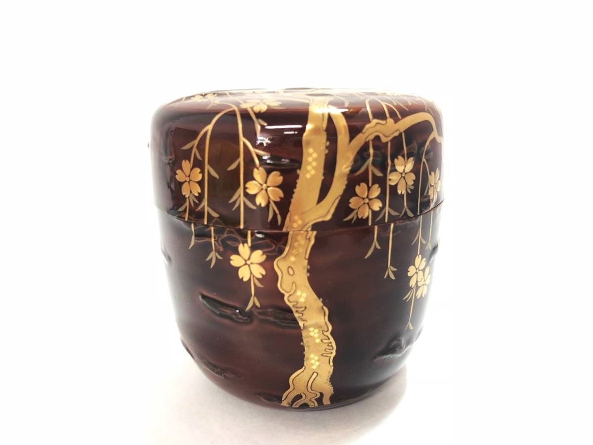 茶道具 棗 なつめ 中村宗悦作 桜皮大棗 しだれ桜蒔絵 - 総合リサイクル