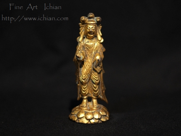 金銅菩薩立像 鍍金仏三国時代（百済）6世紀中葉 軍守里 :: ichian