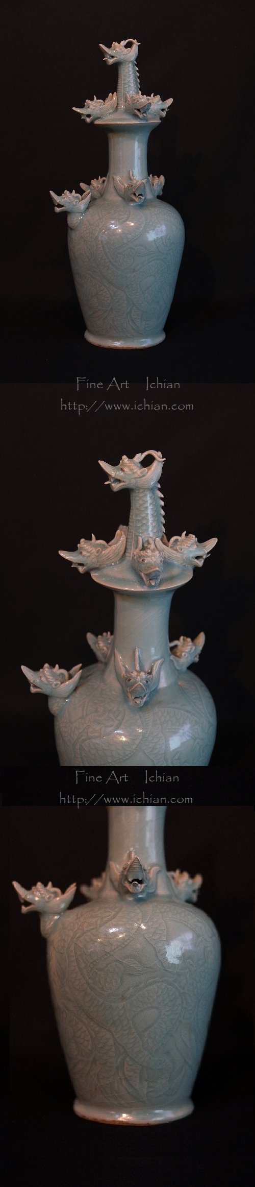 中国美術 白磁 刻龍紋 瓶 高17.5cm(HA434) 中国美術 白磁 刻龍紋 瓶 高