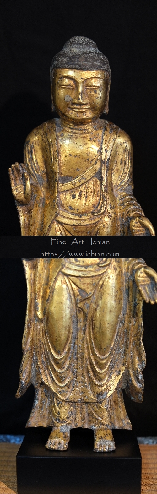 新羅仏 金銅如来立像 H35㎝ 統一新羅時代 :: ichian