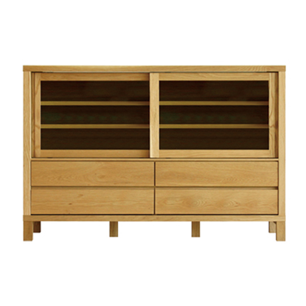 カップボード「カノ」幅115.2cm 奥行42.2cm 高さ139.1cm ホワイト