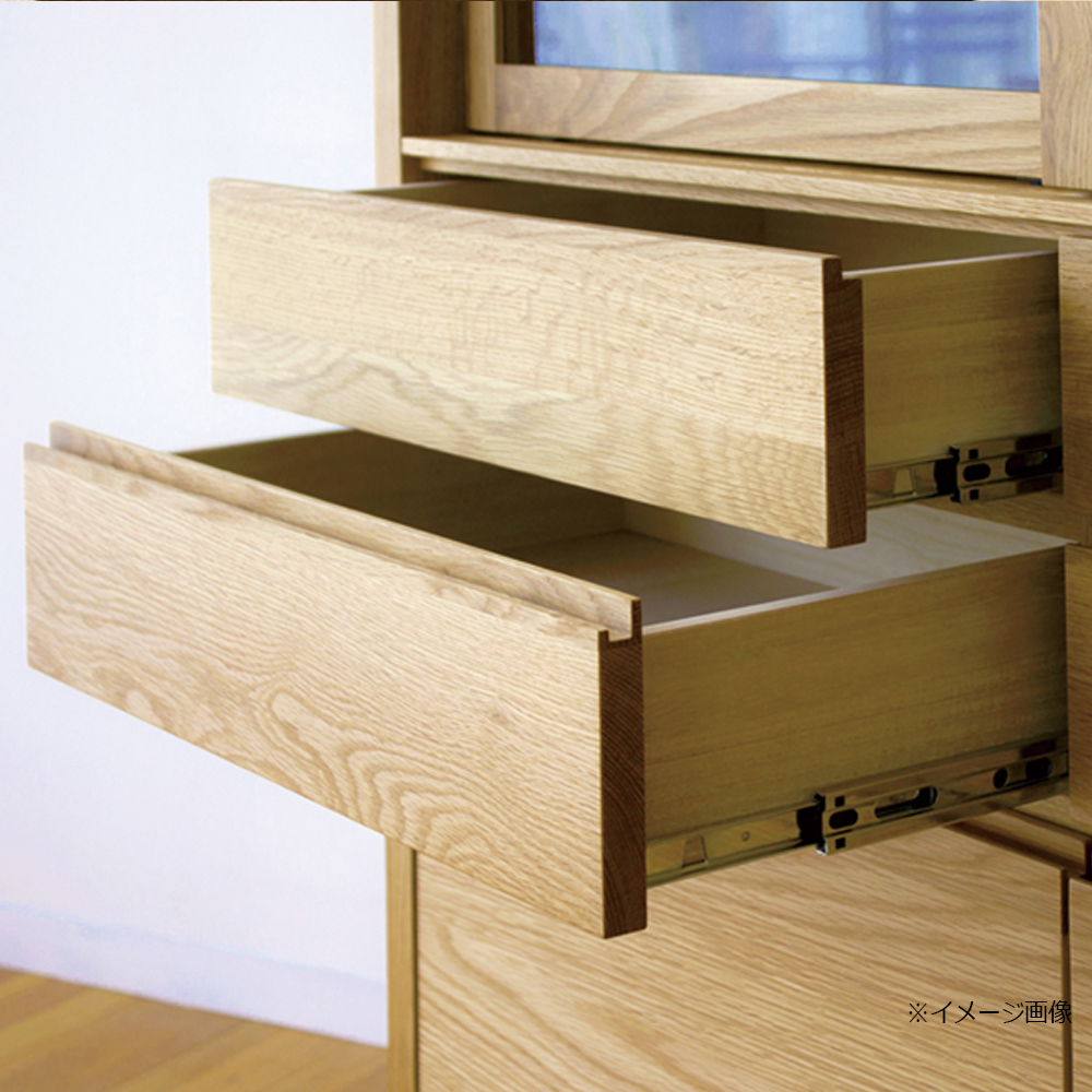 カップボード「カノ」幅115.2cm 奥行42.2cm 高さ139.1cm ホワイト