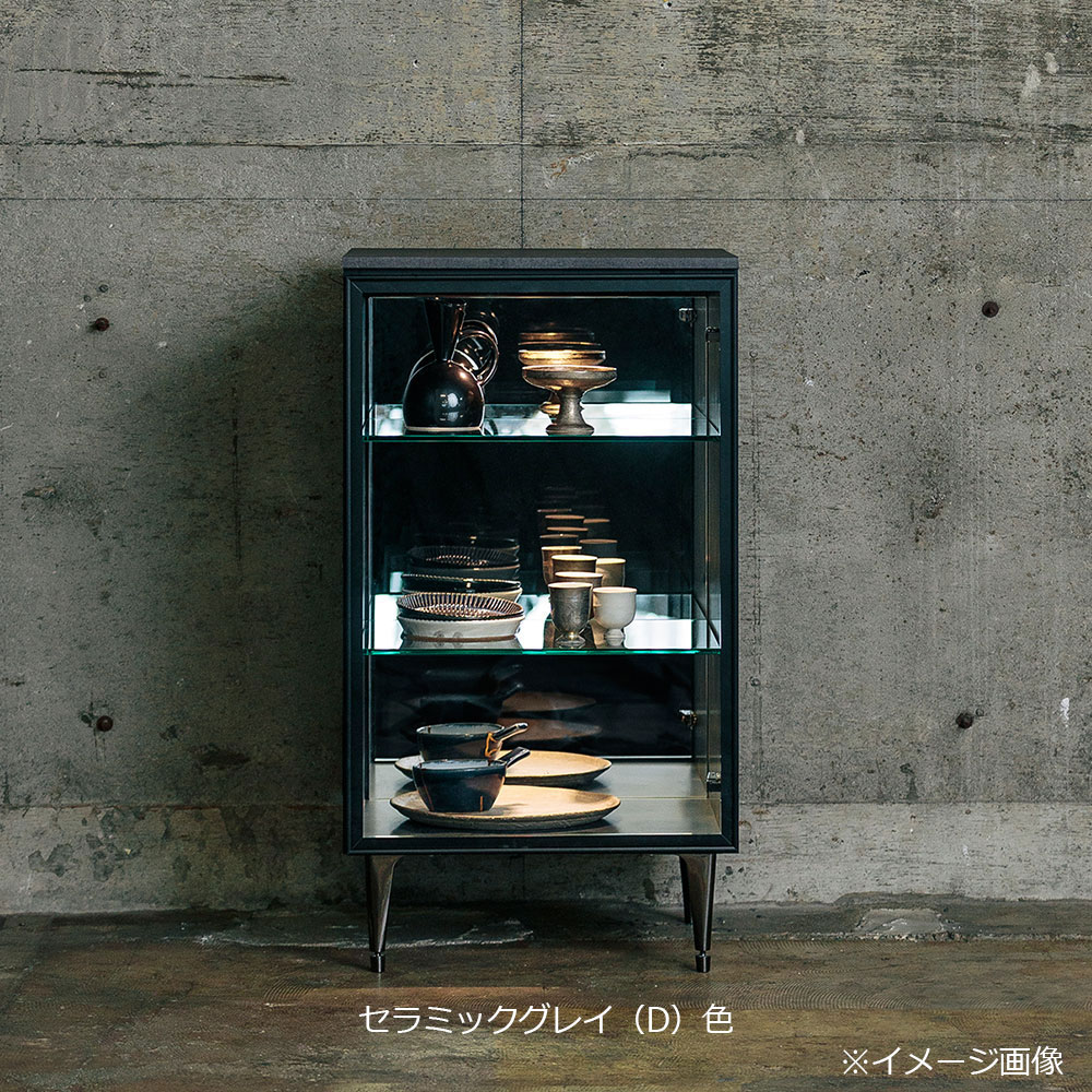 AYANO（綾野製作所）サイドボード「ゼノ ノワール ZL-50GB」ガラス扉