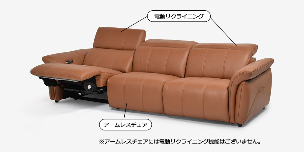 電動リクライニングソファ3点セット「L/S Motion 74（エルエス