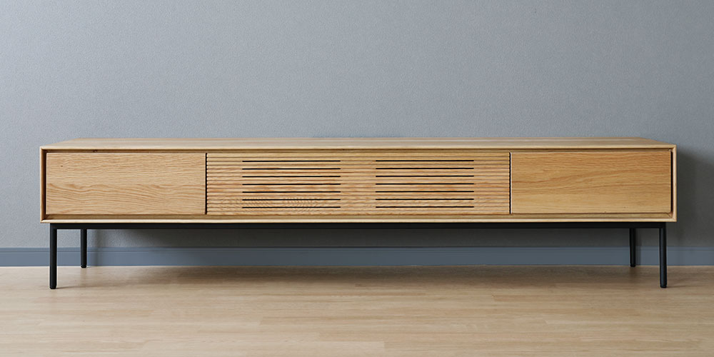 テレビボード「ノース」オーク材LBR色 全2サイズ(幅150/180cm