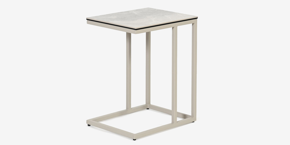 サイドテーブル「アスティ」セラミック天板 アーバンホワイト色