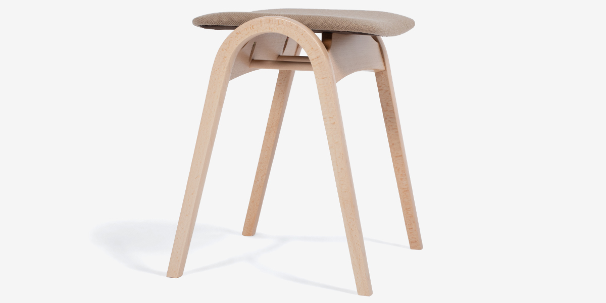 ○希少 秋田木工 ハイスツール 曲木デザイン レアカラー 1脚のみ