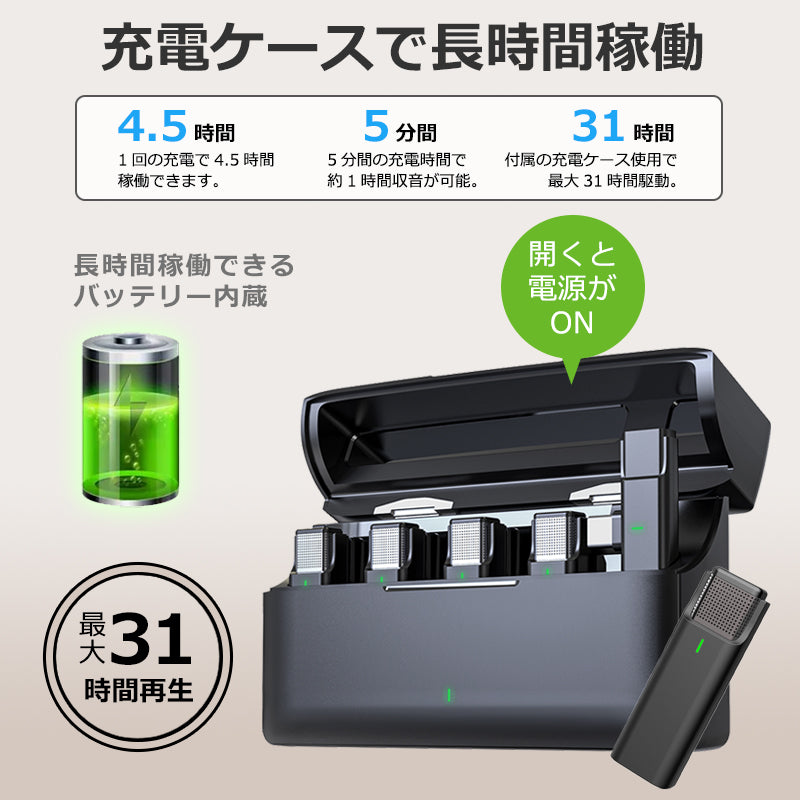 ワイヤレスマイクラべリアマイク 4個セット Type-C対応 ワイヤレス