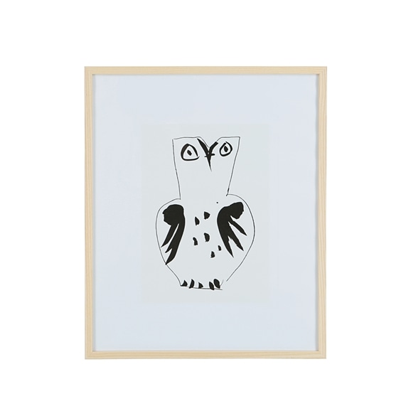 定番品】パブロ・ピカソ 「フクロウ」ナチュラルフレーム｜ポスター