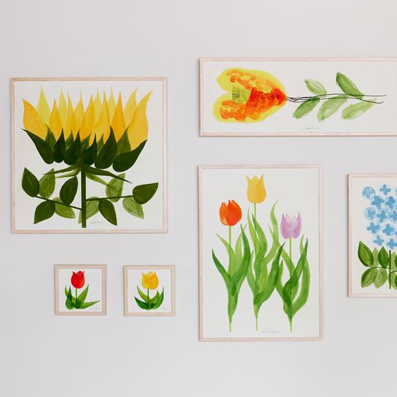 定番品】 山口一郎 「neoflower チューリップ 黄」｜ポスター｜IDEE