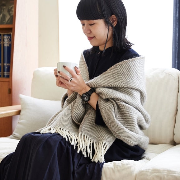 IDEE限定】LAPUAN KANKURIT ポケットショール レッド｜ファッション