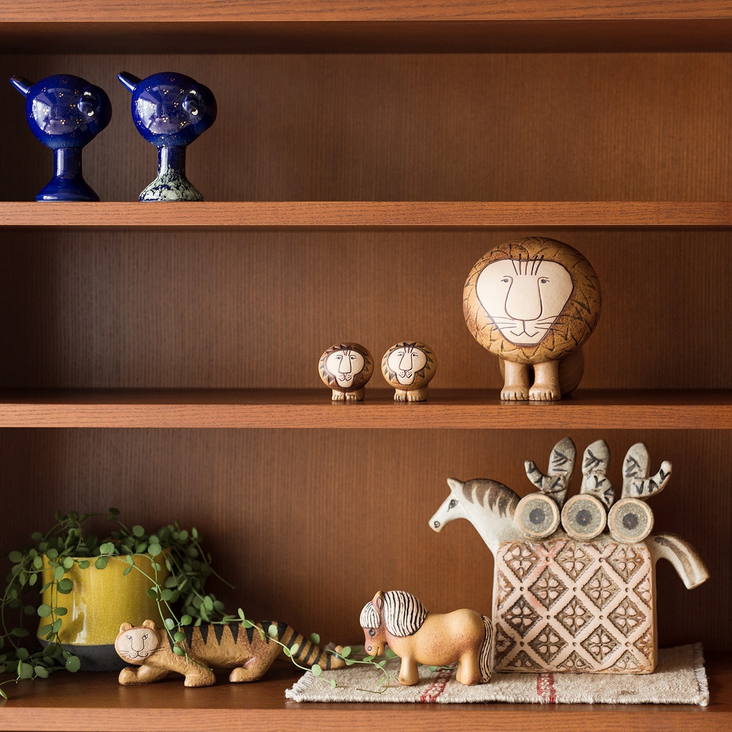 リサ・ラーソン ライオン ミディアム＆ミニ オブジェ 陶器 北欧 Lisa