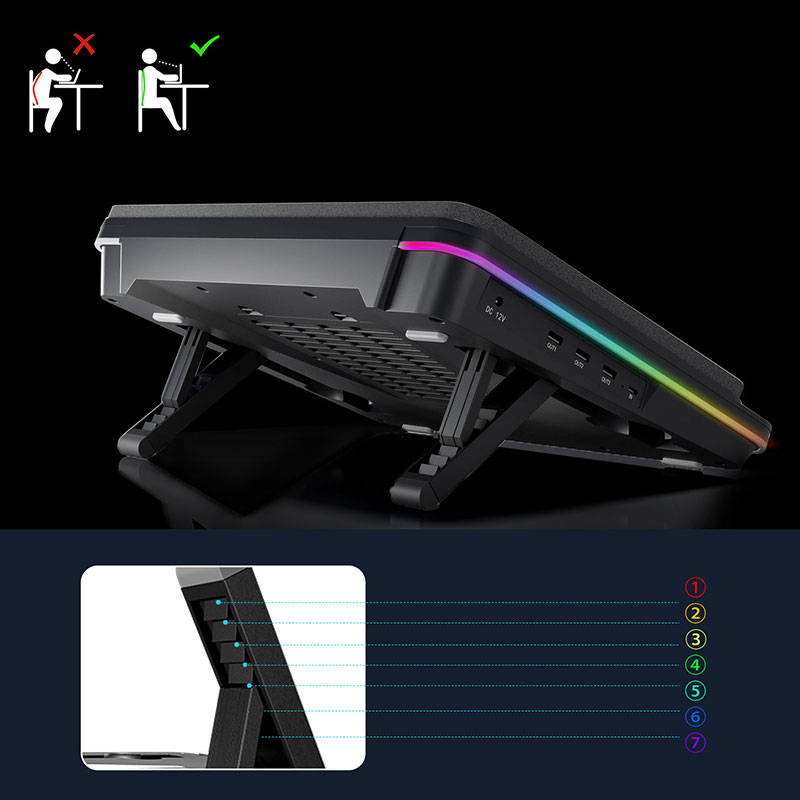 GT600 Gaming Laptop Cooling Pad with 5.5-inch Gigantic Turbo-Fan