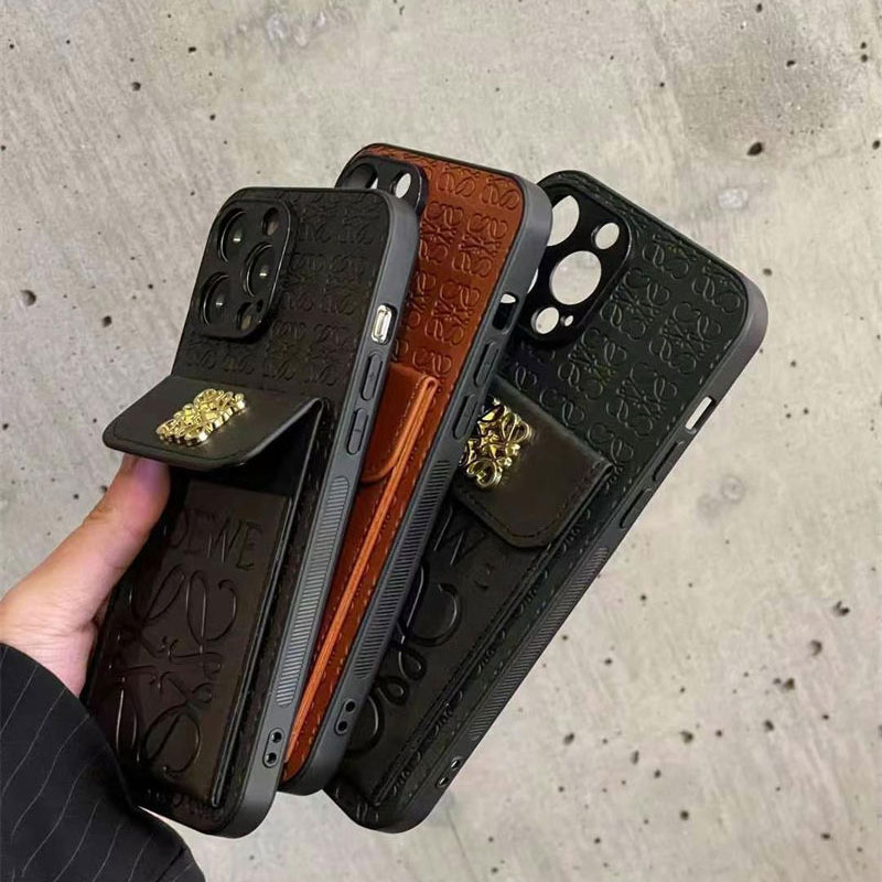 大人気☆ロエベ☆iPhone14pro maxケース☆アナグラム☆ストラップ☆黒