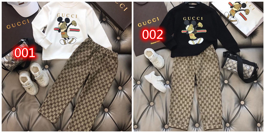 グッチ 子供服 2点セット パーカー パンツ 潮流 裏起毛 秋冬 普段着 人気
