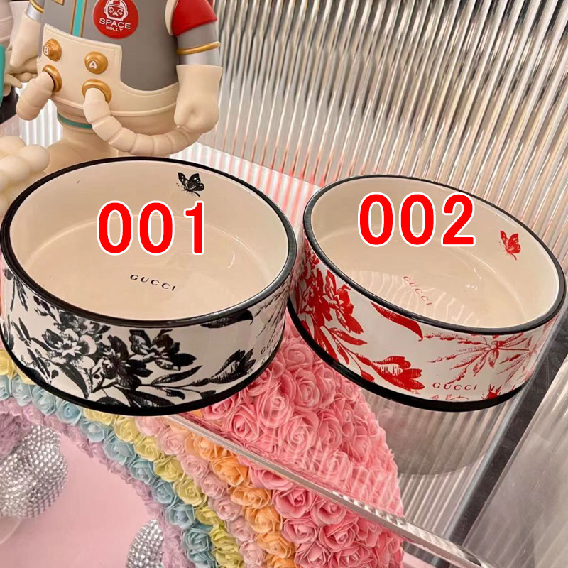 gg ブランド 犬猫 食器 陶器ボウル GG ペット用フードボウル 食べ