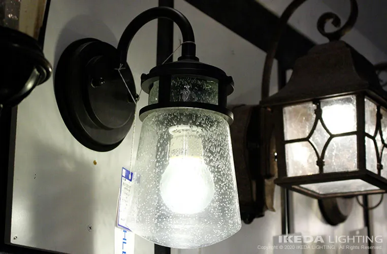 インポート エクステリアライト 玄関灯 （ブラック / ガラス