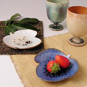 銀河釉ぶどうの葉皿-皿-和食器通販・引き出物・ギフト-普段使いの素敵