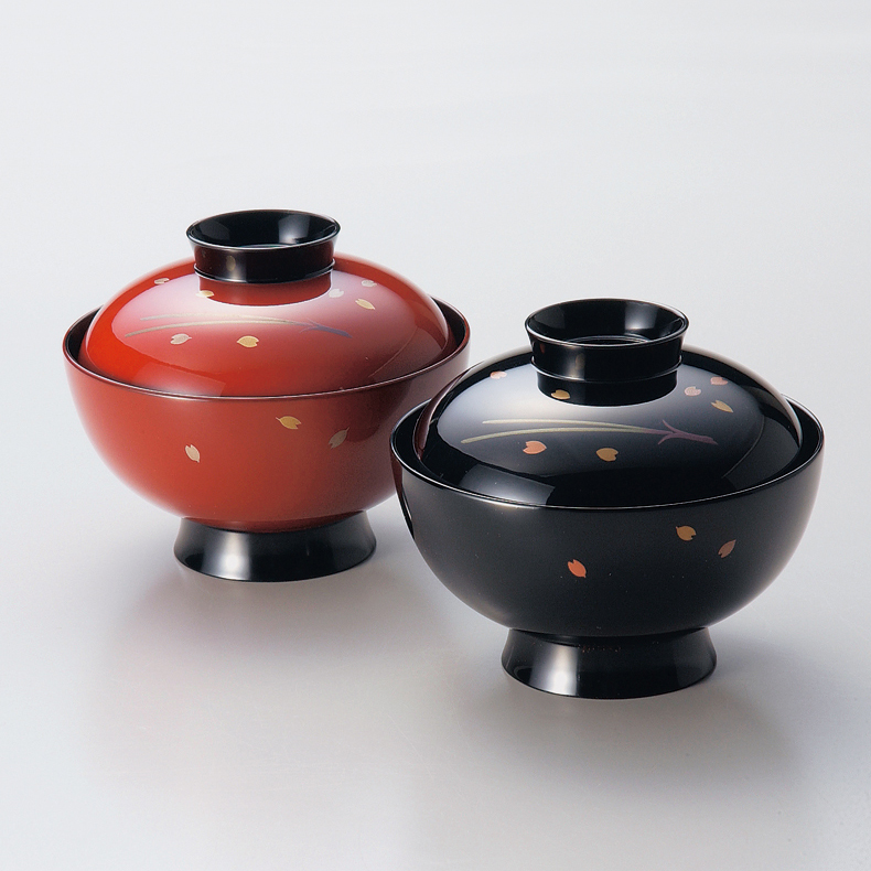 すり鉢のデザイン漆塗りふたつき椀10客です 【公式通販】