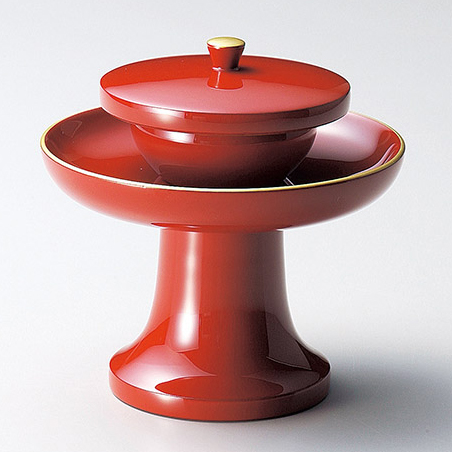 仏具 高茶台 金渕 朱 木製 漆塗り 12-15703 漆器の井助