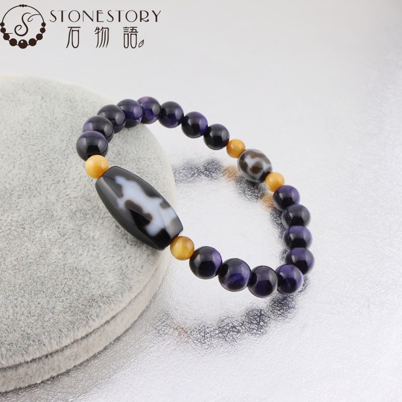 本物ミニ老天珠チベットジービーズ水紋「流水紋天珠 」Dzi beads