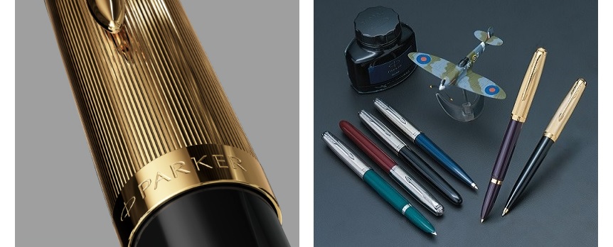 値下げ❗】【PARKER 51万年筆2本 】 黒と青金色・インク付き 値下げ