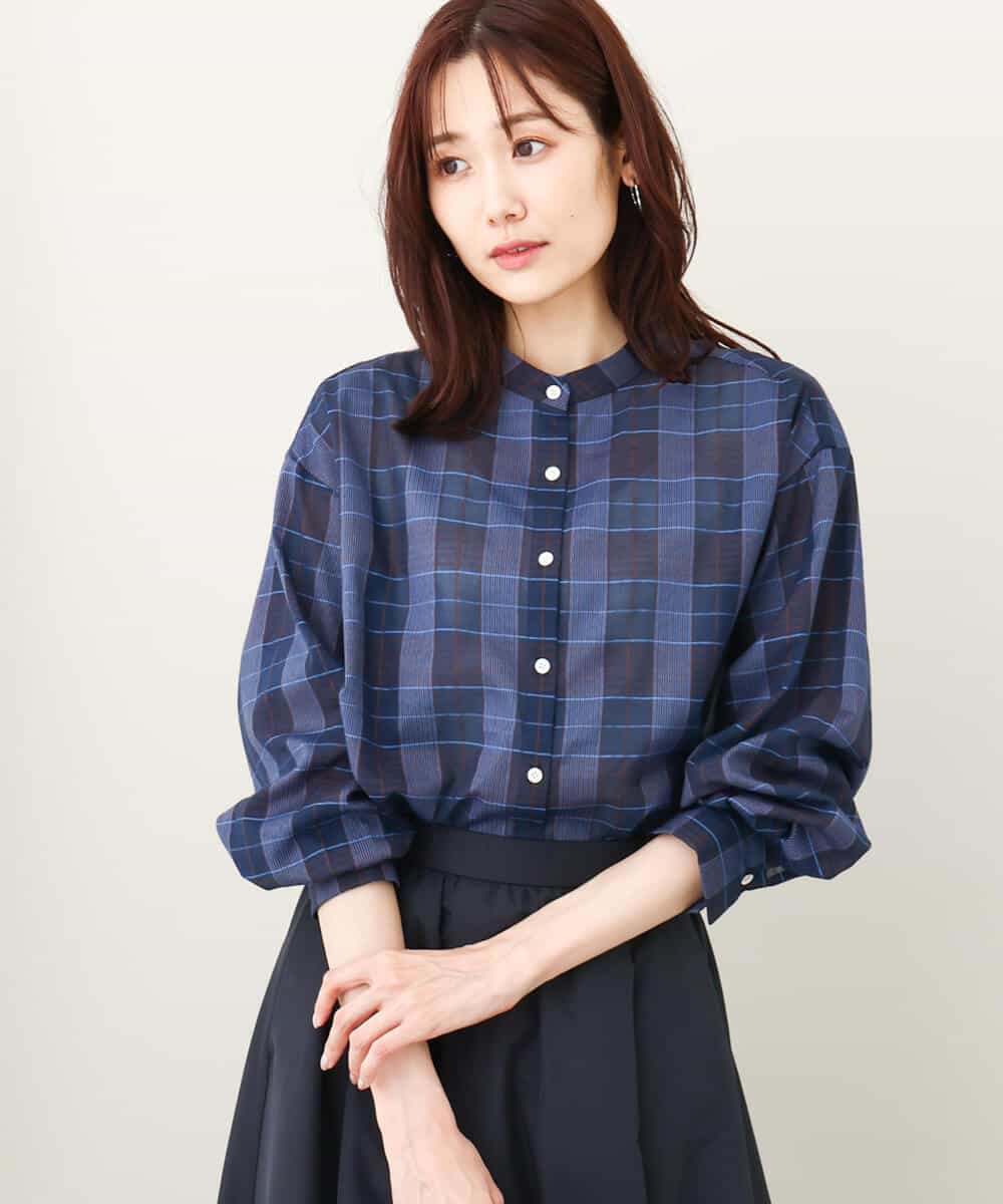 シアードビーチェックシャツブラウス/洗える(ブラウス・シャツ) | MK