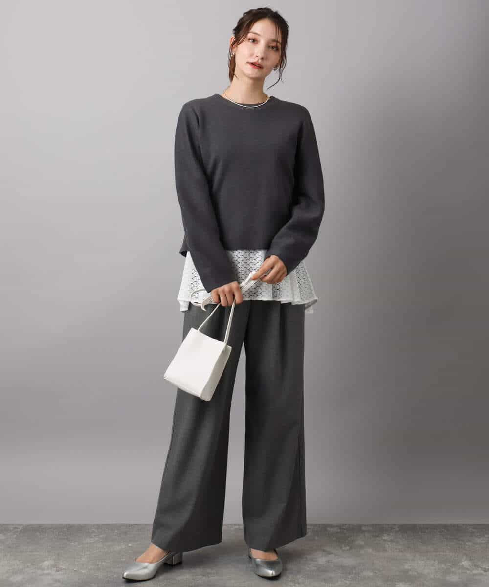 スムース編みバック釦ニット/洗える(ニット・セーター) | MK MICHEL