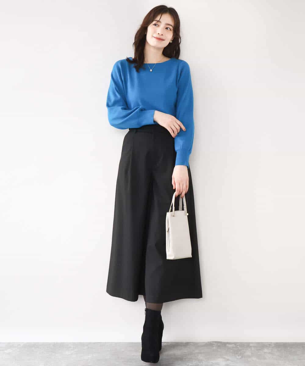 TRソフトストレッチ裏起毛ガウチョパンツ/洗える(ガウチョ・ワイド