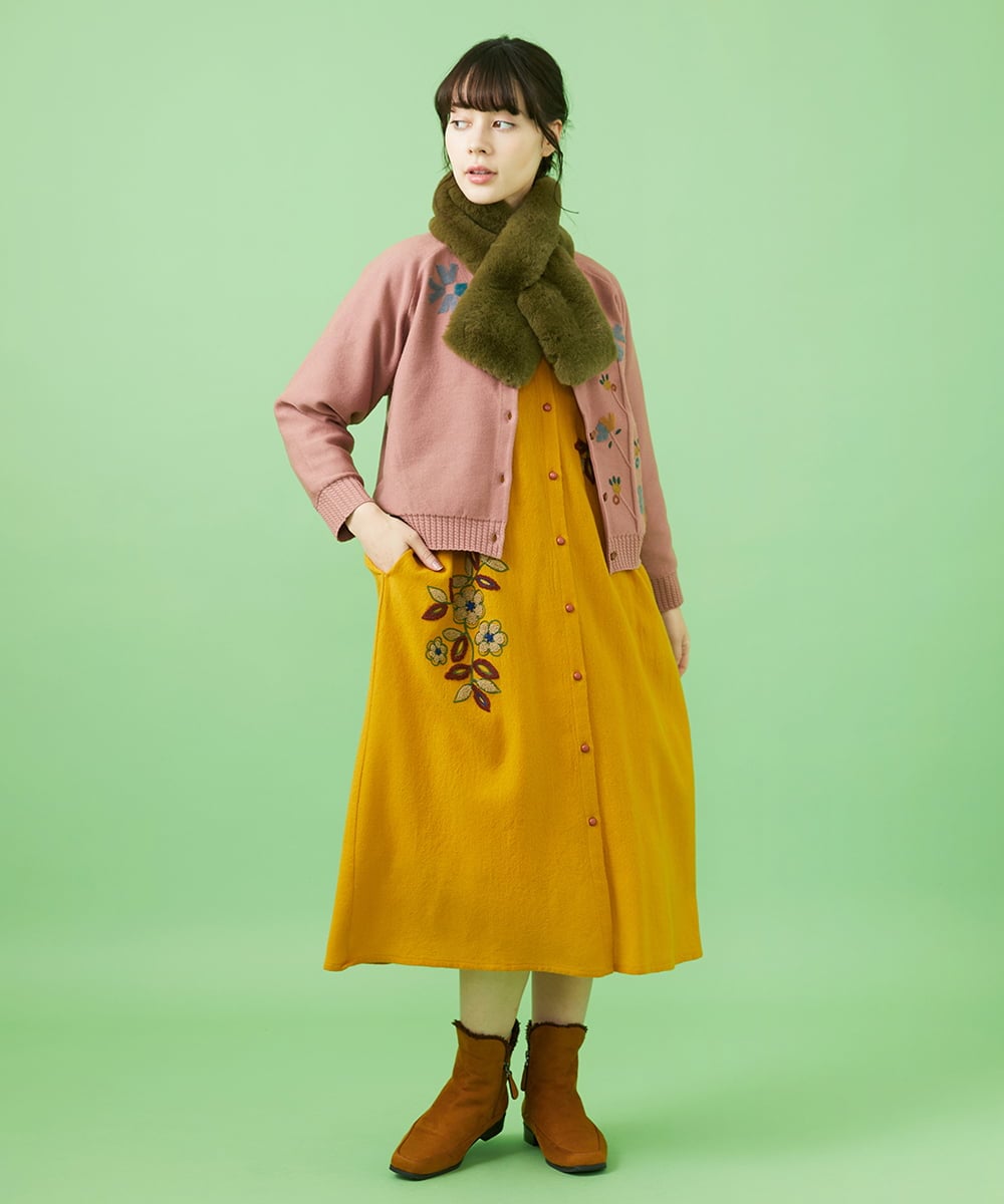 Calle インド刺繍ワンピース(ワンピース) | Jocomomola(ホコモモラ