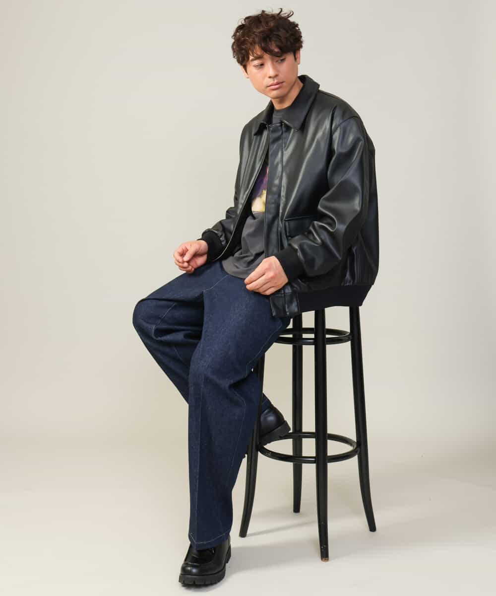 洗濯機で洗える】フェイクレザーブルゾン(その他のコート・ブルゾン