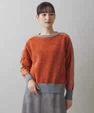 配色ラインアクセントニットプルオーバー/日本製(ニット・セーター