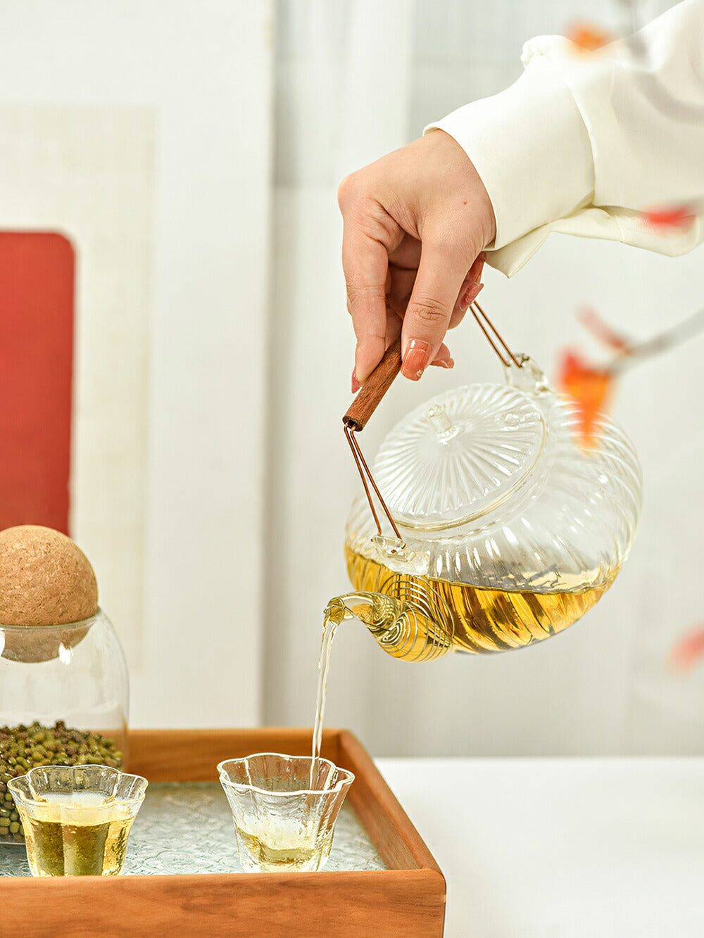 IwaiLoft 「銘月」 耐熱ガラス ティーポット 700ml ガラス急須 金針