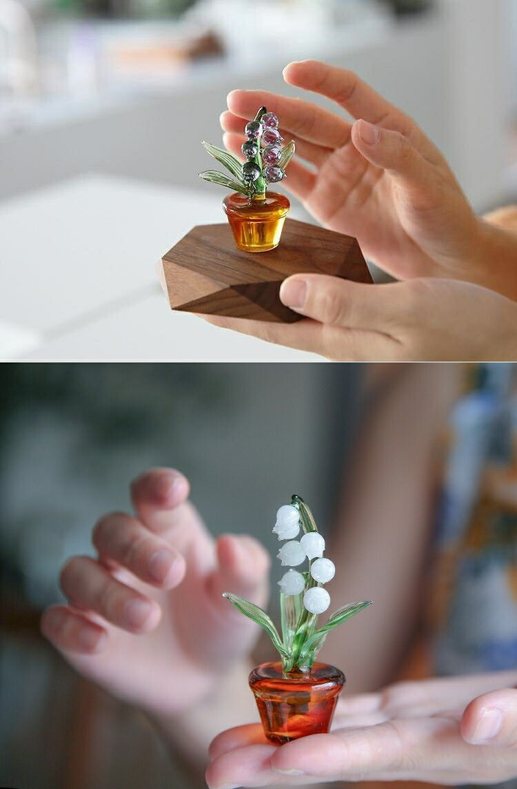 IwaiLoft 幸せ運ぶ 鈴蘭 ガラス スズラン ガラス細工 置物 がらす