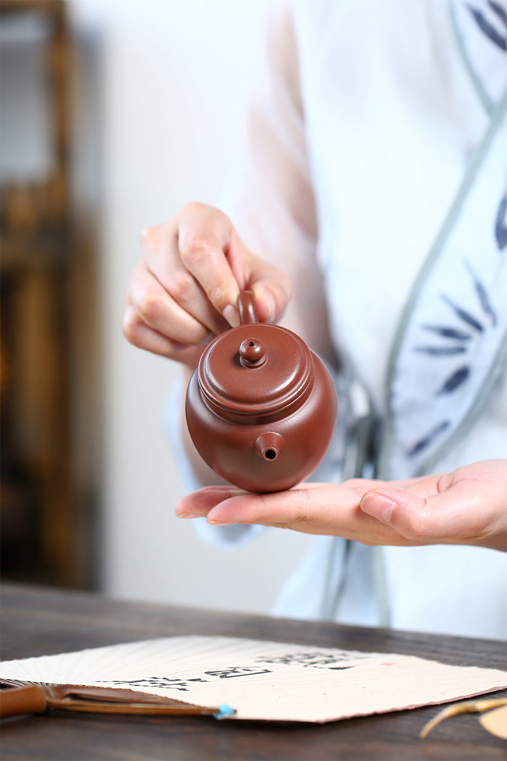 石ひしゃくです壺 紫砂壺・紫泥急須・茶壺・茶道具 宜興紫砂 中国 紫砂 紫