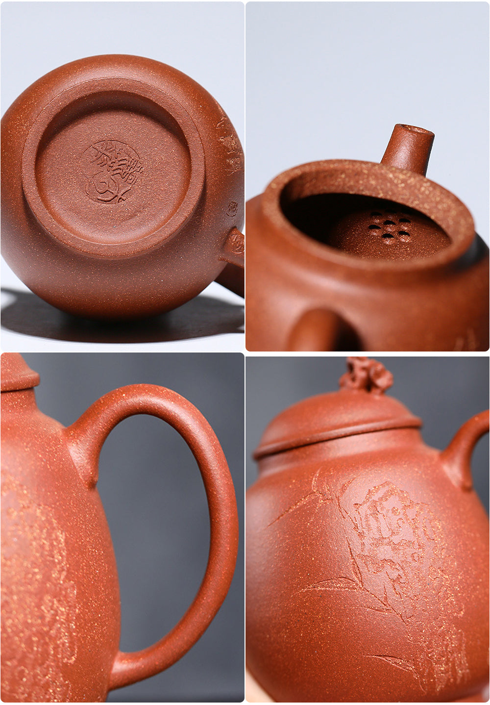 高級工芸美術師 顧錫元 製 漢詩文茶壺 紫砂朱泥 急須茶杯/茶托中国茶器