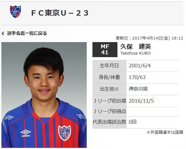 東京五輪の星、久保建英 U-20W杯に飛び級選出か: J-CAST トレンド