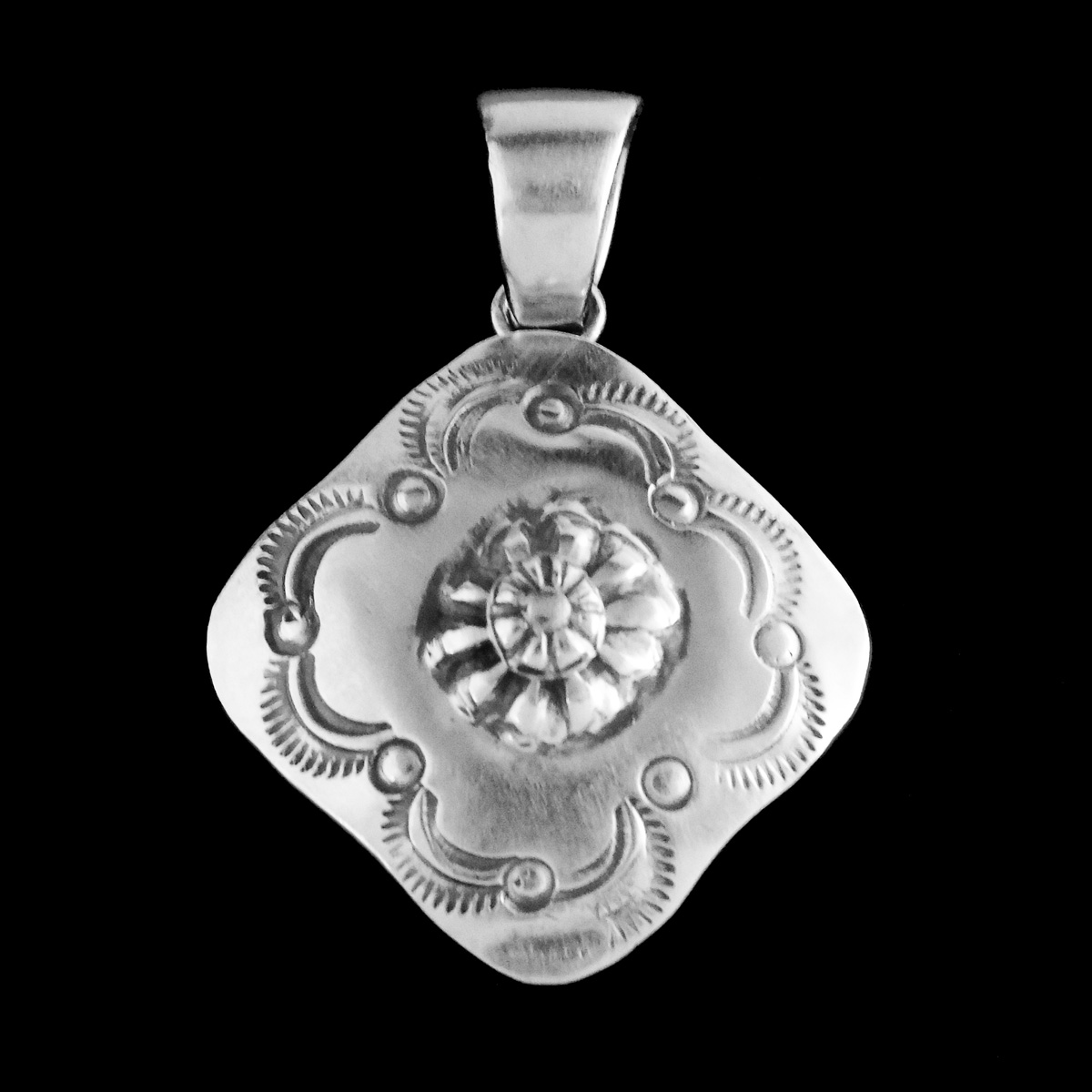 Sterling Silver Navajo Stamp Pendant | Joe Wilcox Indian Den