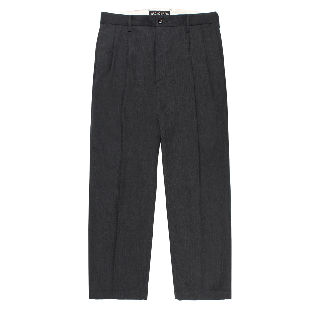 WACKO MARIA/DOUBLE PLEATED WOOL TROUSERS（CHARCOAL）［ツータック