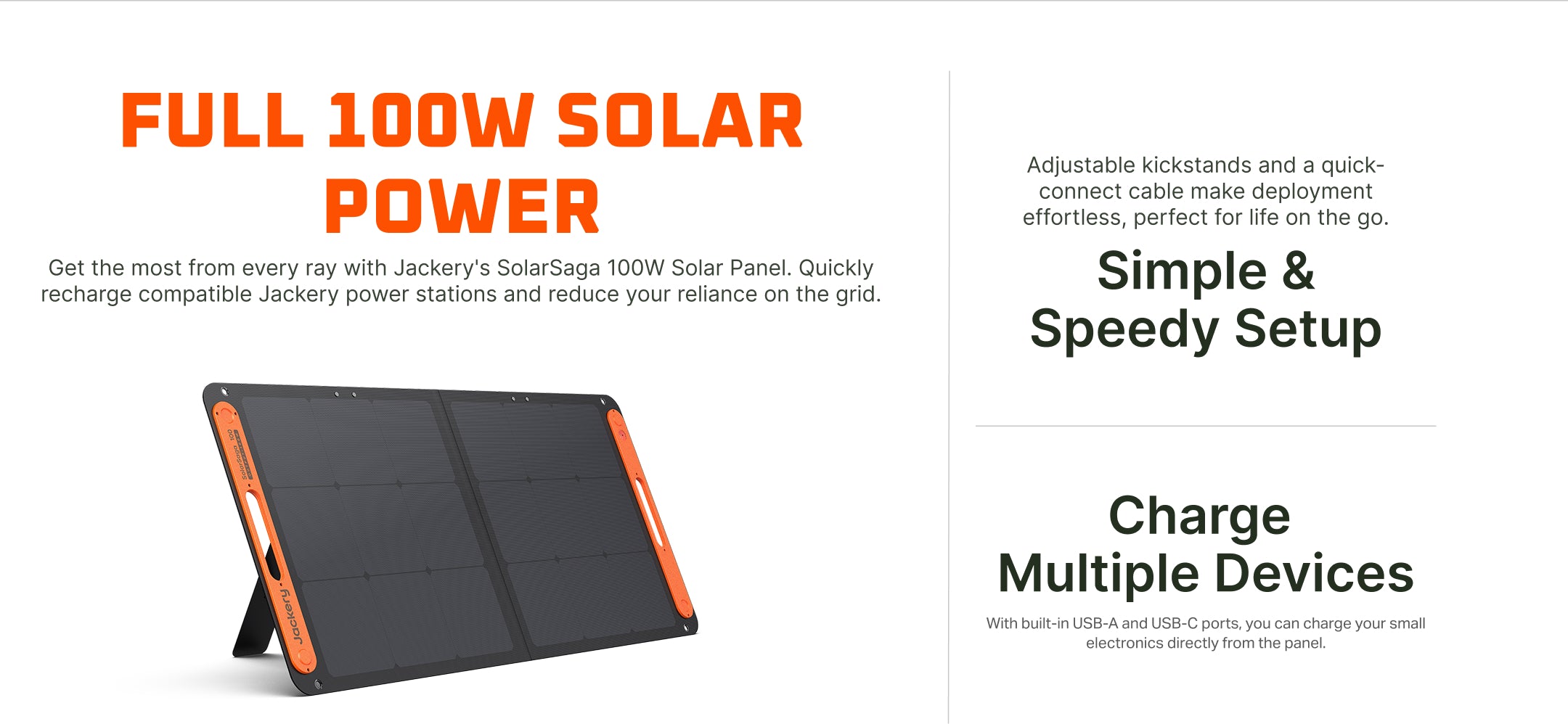 Jackery SolarSaga 100W Solar Panel - Jackery