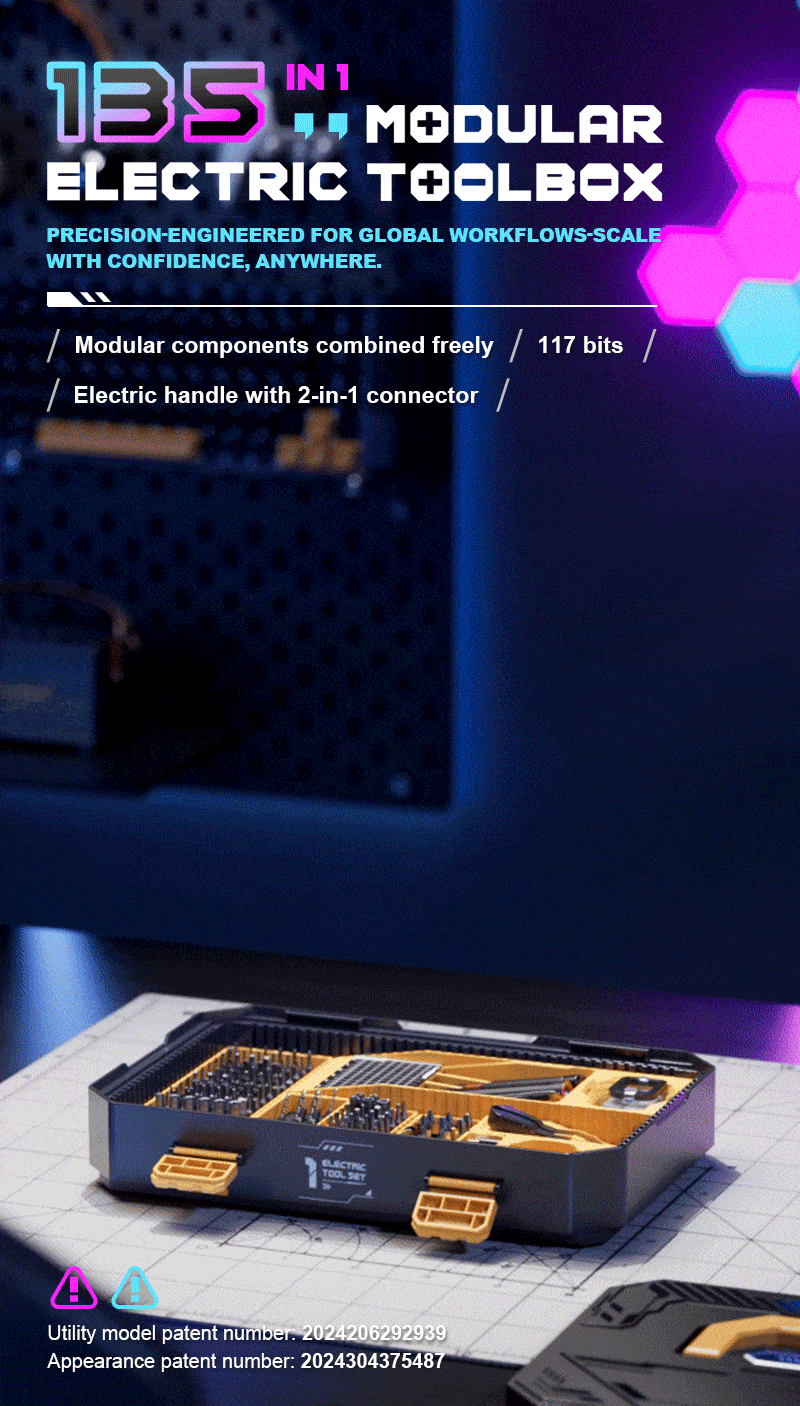 JM-8198 135 in 1 Electric Torque Screwdriver Set - Jakemy