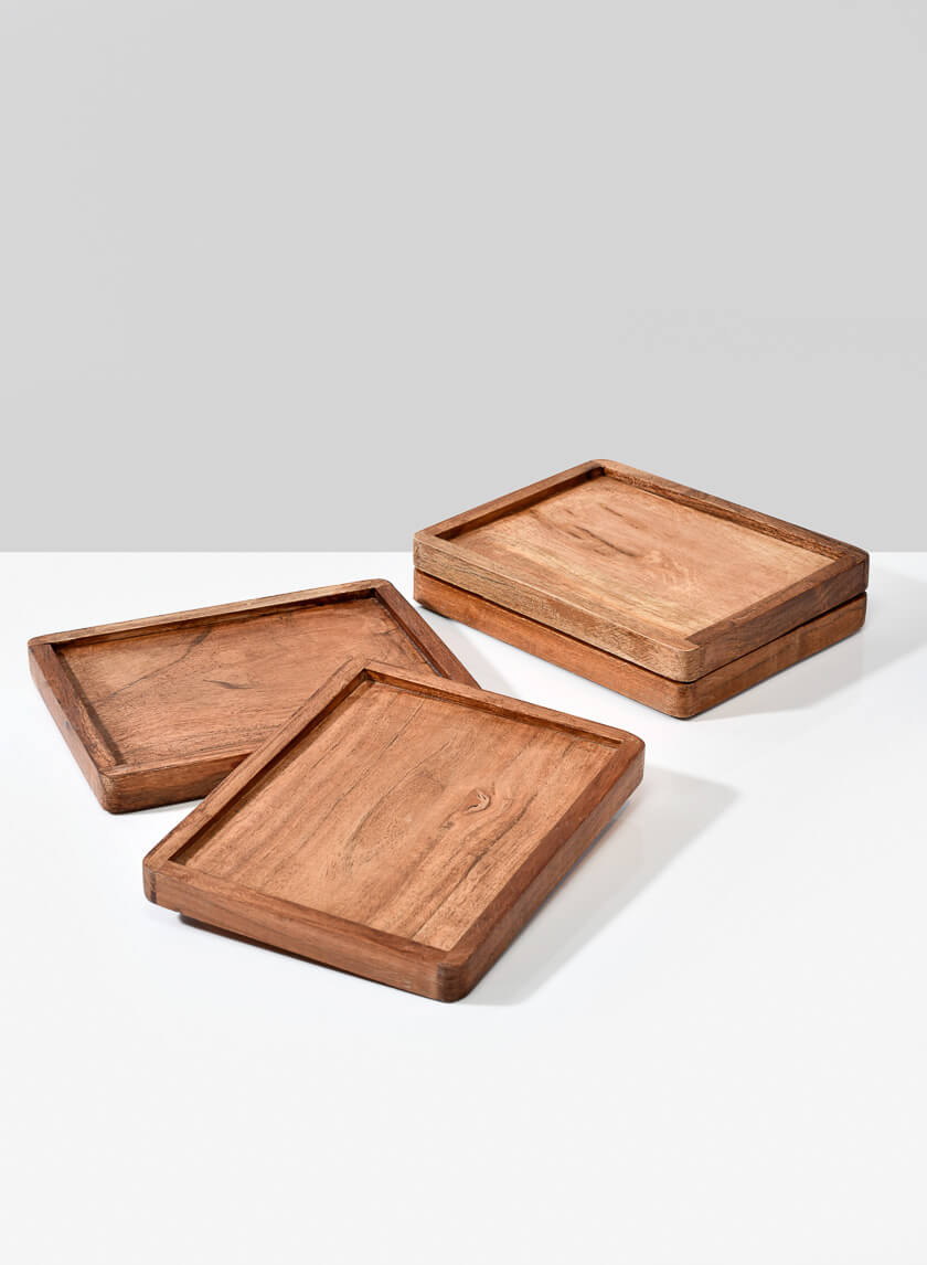 Lambok Natural Mango Wood Tray Home Decor Accent Store Display